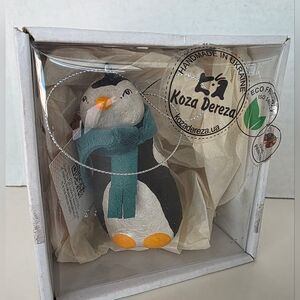 Koza Dereza Ukraine Handpainted Penguin Christmas Ornament New